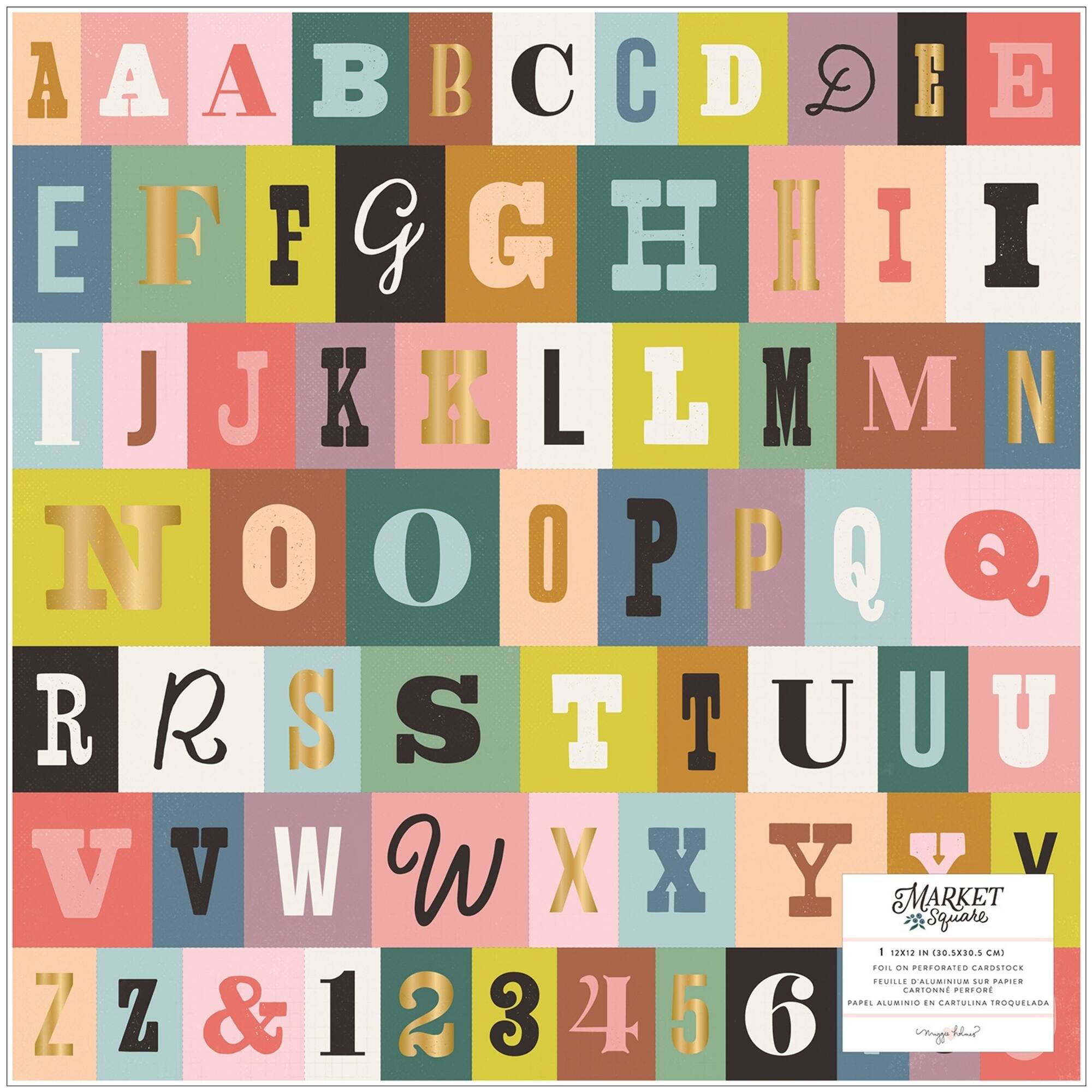 American Crafts™ Maggie Holmes Market Square 12" x 12" Cardstock, 5 Sheets
